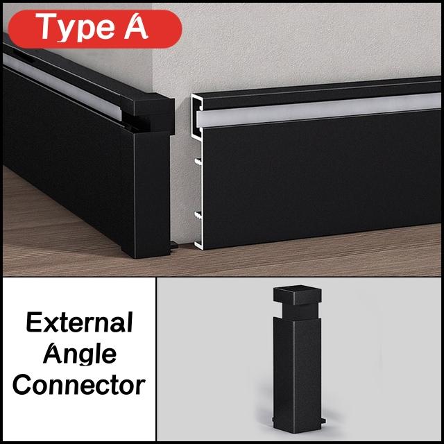 0.5m/1m Hidden Corner LED Skirting Line Aluminum Profile Recessed Backlight Baseboard Connector Wall Trim Floor Bar Strip Light