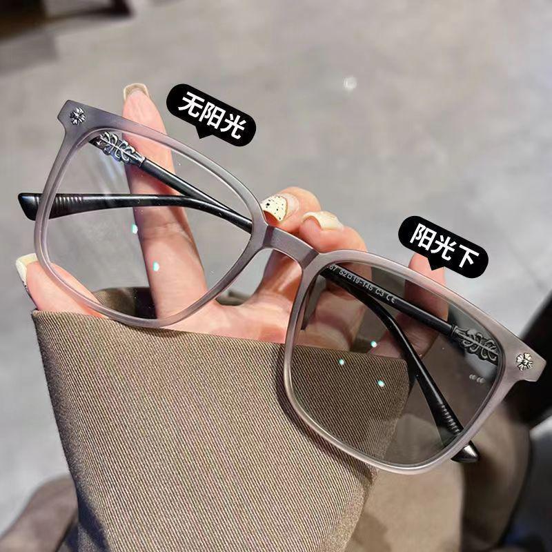 Trendy Chrome Hearts Style Anti-Blue Light Photochromic Glasses for Students & Influencers
