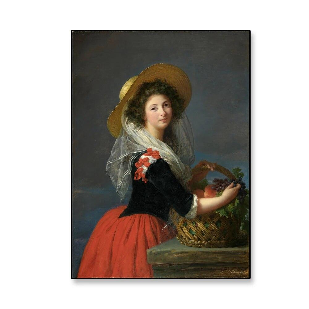 

Портрет Марии Габриэль де Грамон, постер, винтажная картина маслом, герцогиня де Кадрусс, принты, картина на холсте, декор для галереи 21cm×30cm NoFrame