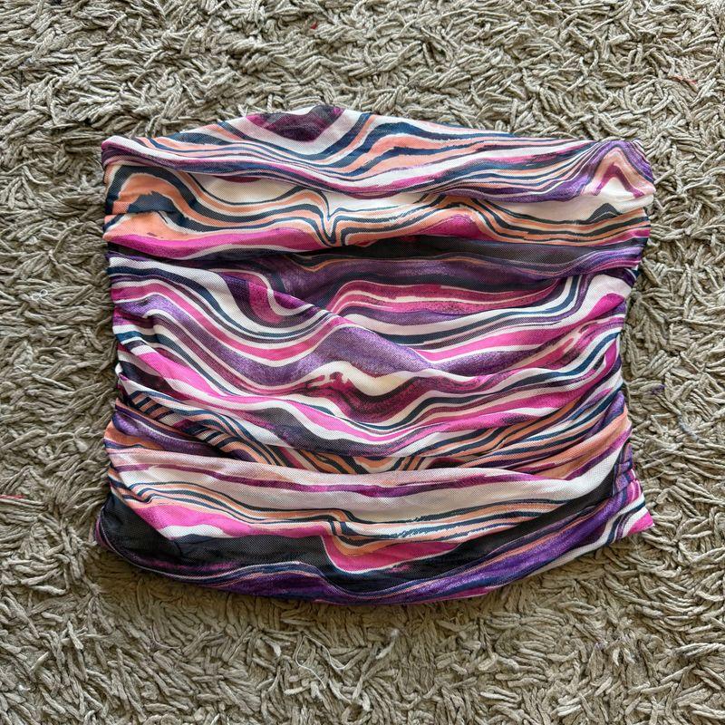 

Minority Fashion Sexy Short Mesh Tube Top Multicolor Abstract/Section C XXS/small/very small