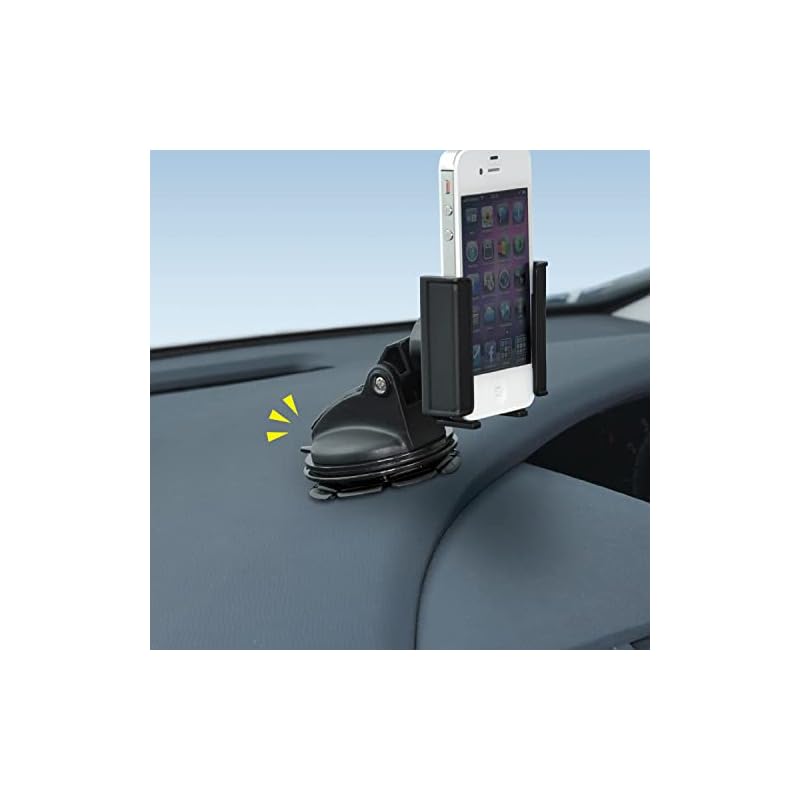 SEIWA P186 Accesorios para Coche Soporte Portátil de Navegación con Ventosa Adaptador, Diámetro de 90 mm, Negro (BK), Montaje y Fijación de PND, Adecuado para Curvos