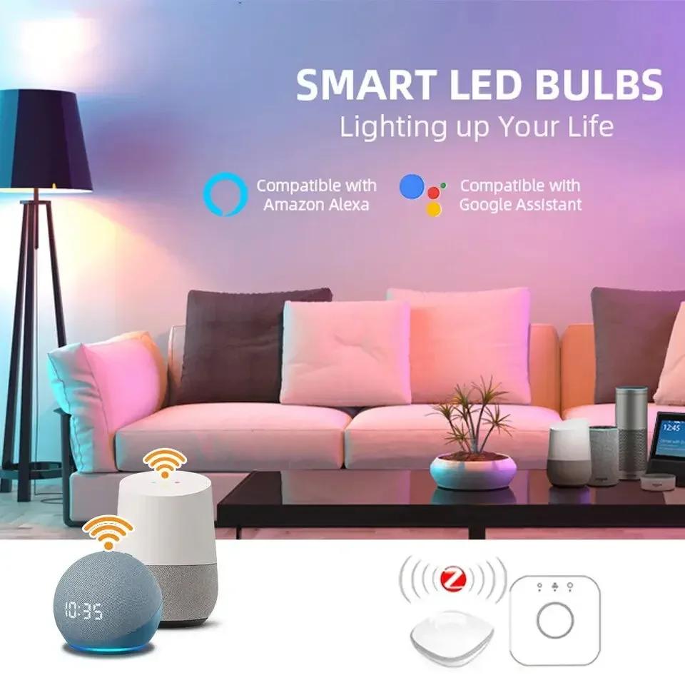 Ewelink GU10 WiFi Zigbee Smart RGB LED Spotlight Bulb APP Voice Control RGB CW WW Dimmable Lamp for Google Alexa AC 85-265V