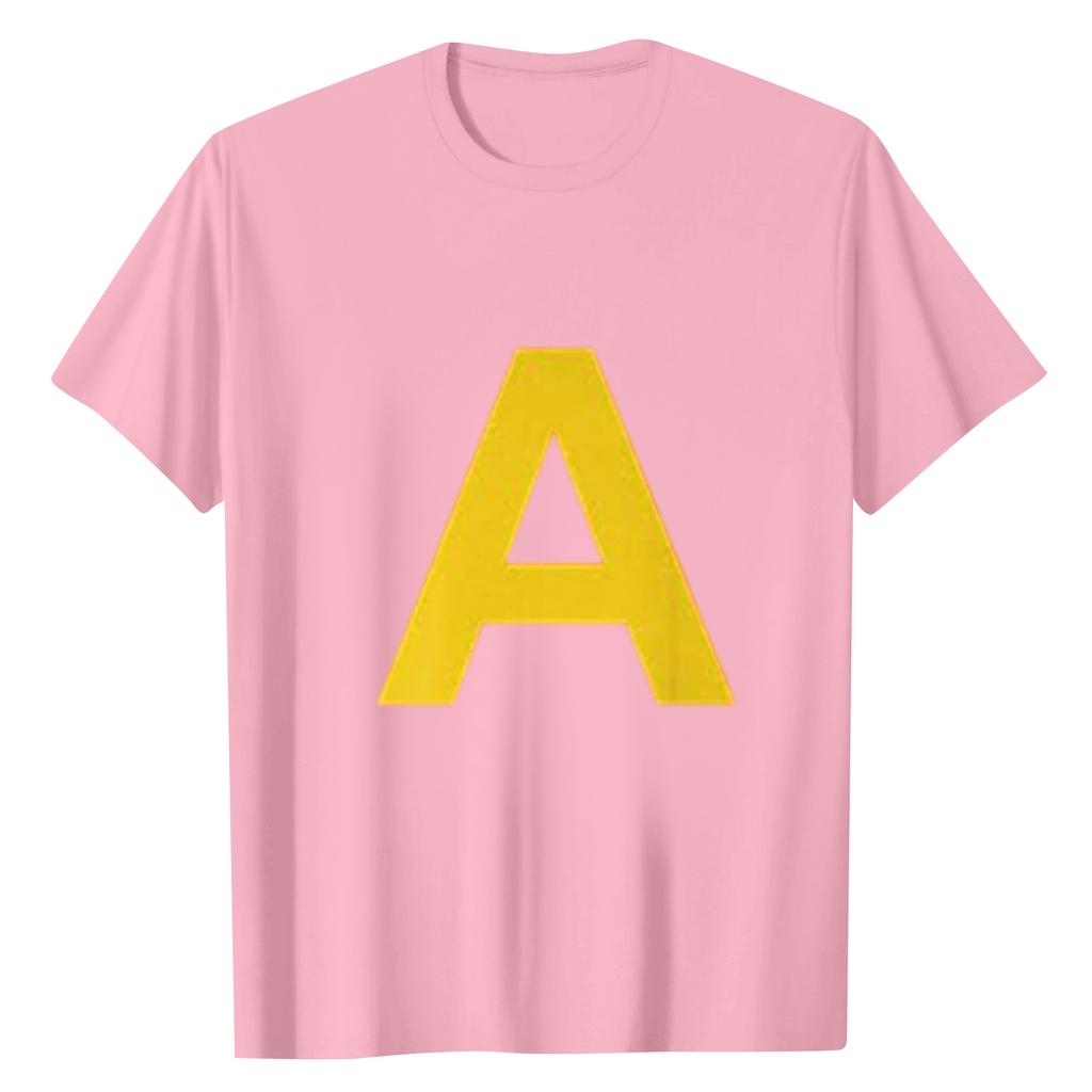 Women's Letter Print Casual Round Neck Short Sleeve Top