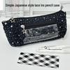 Mint Lace Pencil Case & Cosmetic Bag - Large Capacity, High Style, Ideal for Students