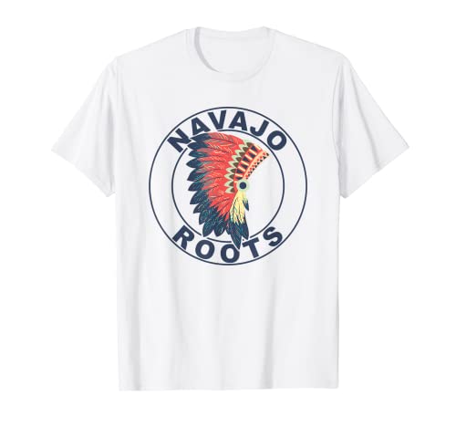 Navajo Roots Proud Native American Headdress Navajo T-Shirt
