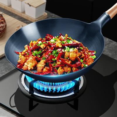 Rundbodenpfanne Kochtöpfe Unbeschichtetes Antihaft-Kochgeschirr für Küche Wok Antihaftpfannen Leicht zu reinigende Bratpfanne Essbar Haus