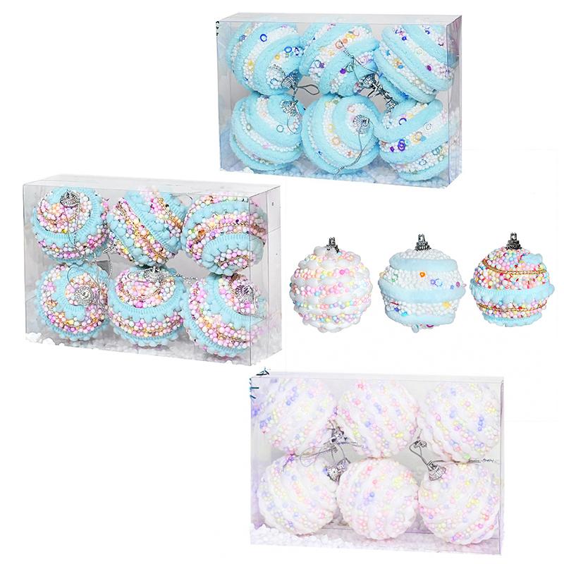 6PC/12PC Macaron Home Hanging Balls Reusable Colorful New Year Christmas Balls Pendant Christmas Tree 6cm
