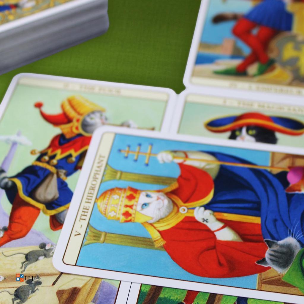 Marseille Cat 78 Marseille Tarot Card with Japanese Authentic I.I.J Tarot, Cards, Edition, Reading, Cat, Instructions,