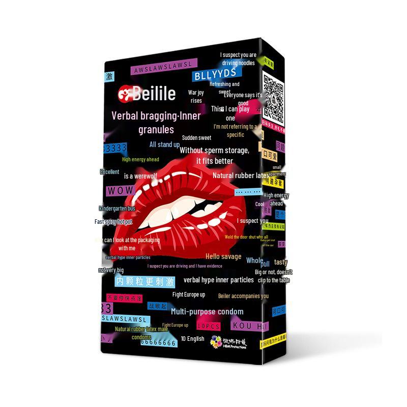 Beilile Ultra-Thin Large Size Lubricated Condoms - Wolf Tooth & Mushroom Design for Family Planning