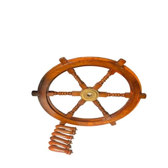 Wooden Ship Wheel Nautical Marine Steering Wheel Pirate Ship Décor Living Room, Kitchen Christmas Wall Hanging