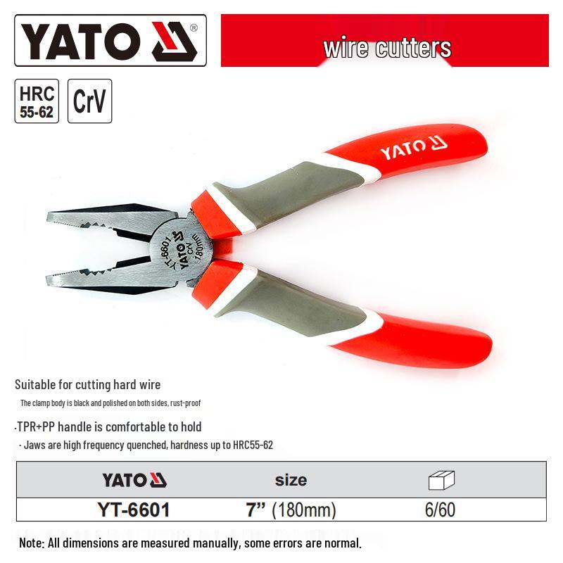 YATO Industrial Needle Nose & Diagonal Cutting Pliers Combo with Wire Strippers
