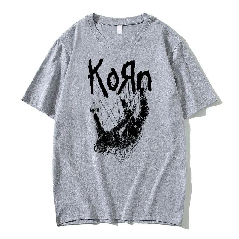 American Singer Rock Band Korn Print Graphic T-shirt Summer Short Sleeve Tees Tops Streetwear Casual Pure Cotton T Shirts Men's