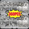 360/180-teiliges Sortiment an Unterlegscheiben aus Edelstahl, flache Dichtungsringe, schlichte M2, M2.5, M3, M4, M5, M6, M8, M10, Hardware-Metallscheiben