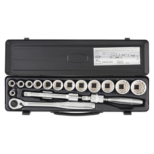 TONE 760MBK Socket Wrench Set, 12.7mm (1/2") Drive, Black, Includes 17 Pieces