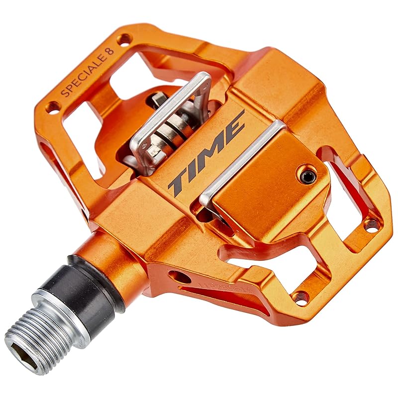 

Time Speciale 8 | clipless bike pedals aluminum pedal body double sided clipless mountain mtb orange pair T2GV018