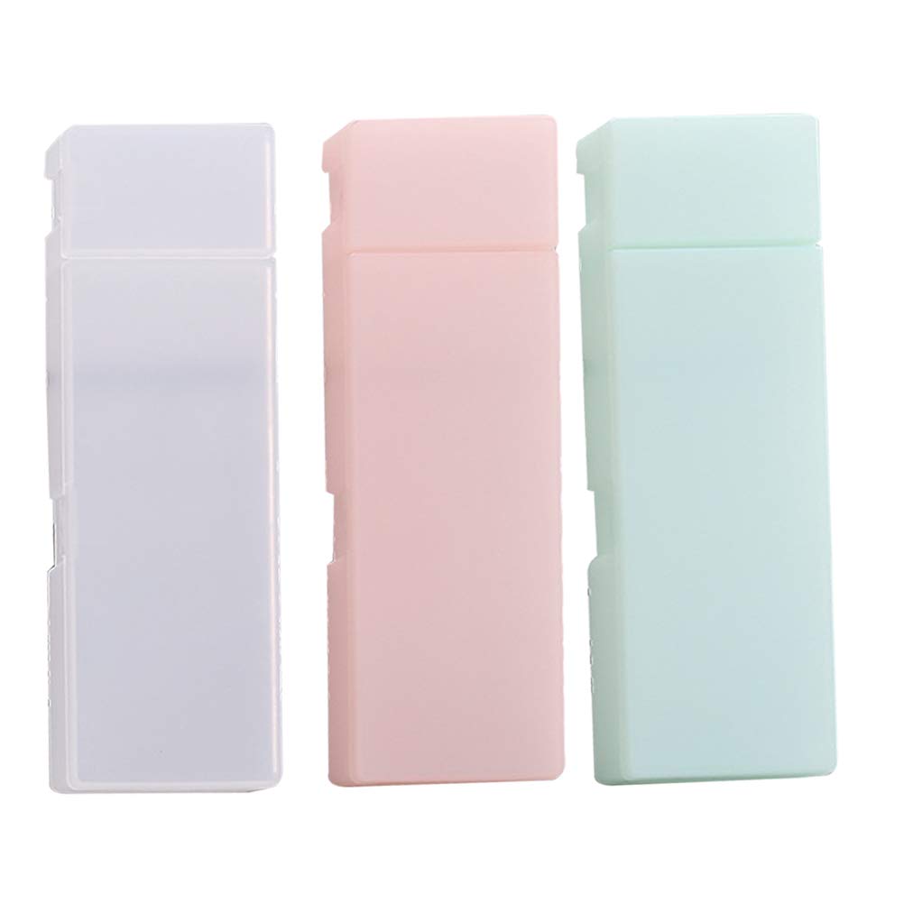 NUOLUX Pencil Case, Plastic Pen Box, Cute Pencil Case for Girls and Boys, Semi-Transparent, Set of 3