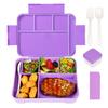 Lunch Box with Fork Spoon Split Bento Box Leak-proof Food Container BPA-Free Meal Prep Container for School Office