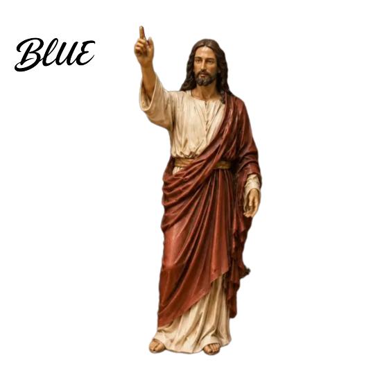 Small Religious Figurines for Shelves Jesus Reading Book Resin Figurine Statue Bookshelf Mantel Prayer Inspirational Study Room Decor Nook