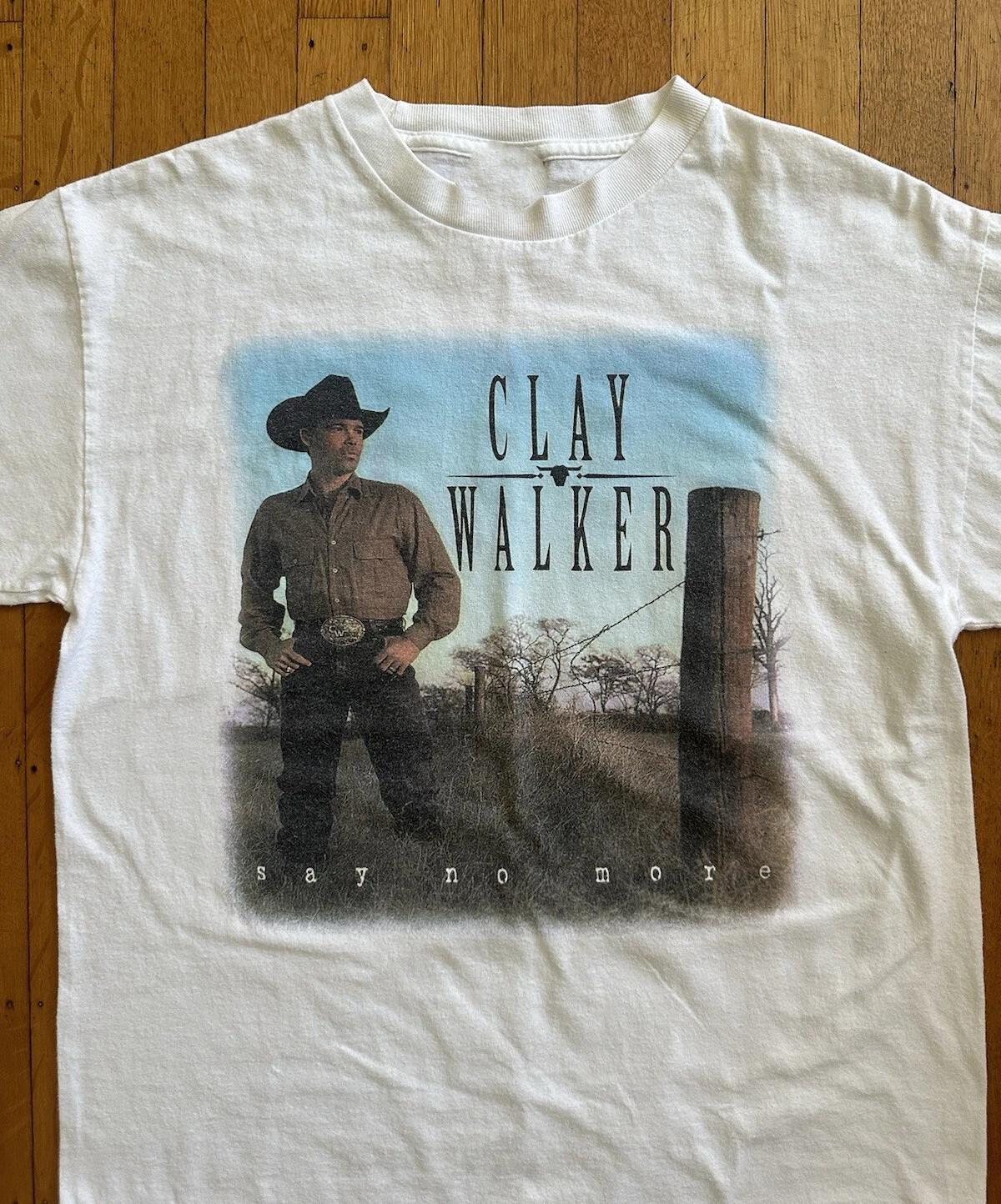 VTG Clay Walker Say No More Album Tour Cotton White T Shirt S-5XL AG225 S разноцветный