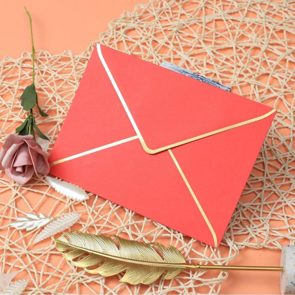 Elegant A7 European Gold-Edge Invitation Envelopes for Weddings & Parties