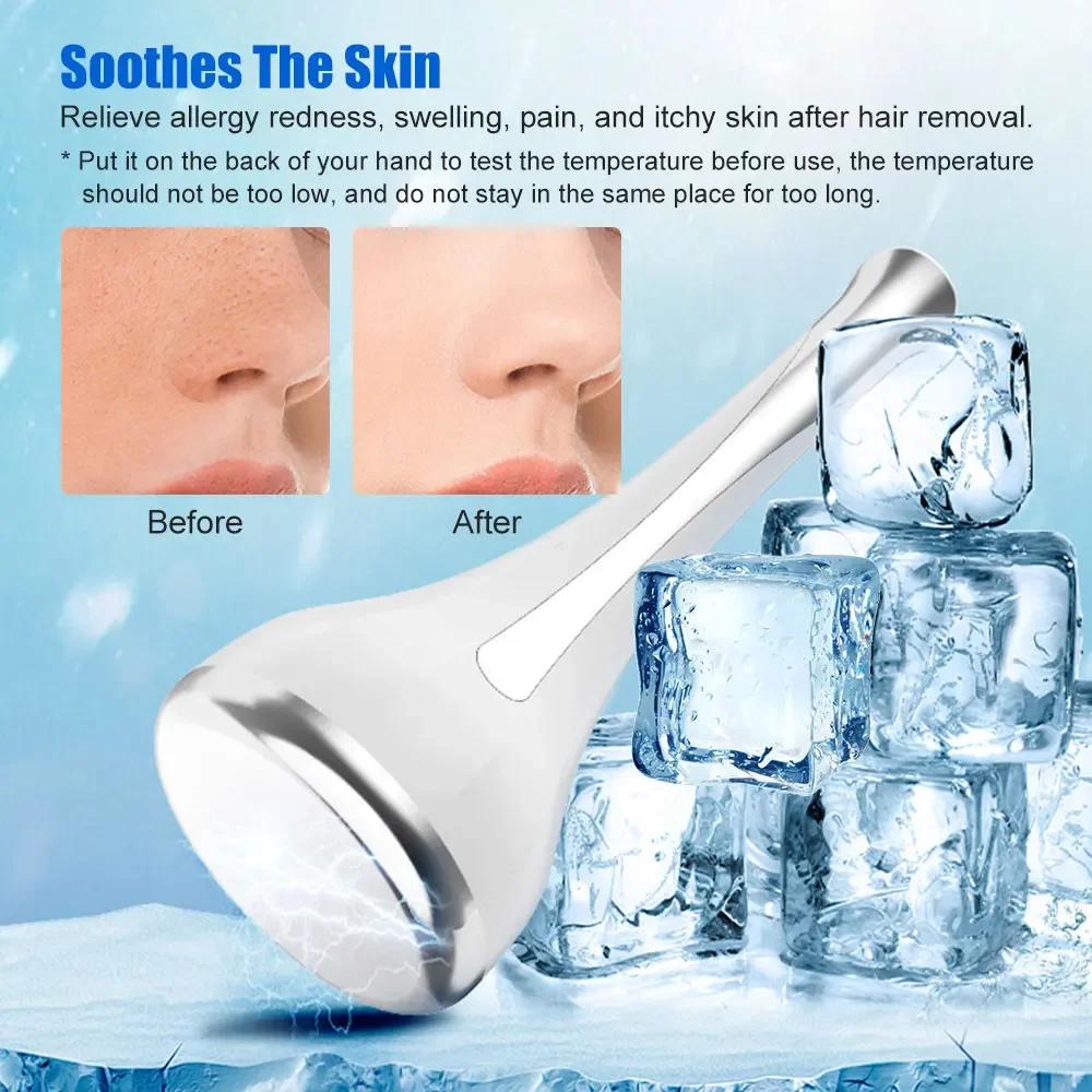 Freezable Ice Compress Skin Cooler Skin Calming Massager Face Edema Removel Roller Reduce Eye Neck Massager Cooler Edema Remover