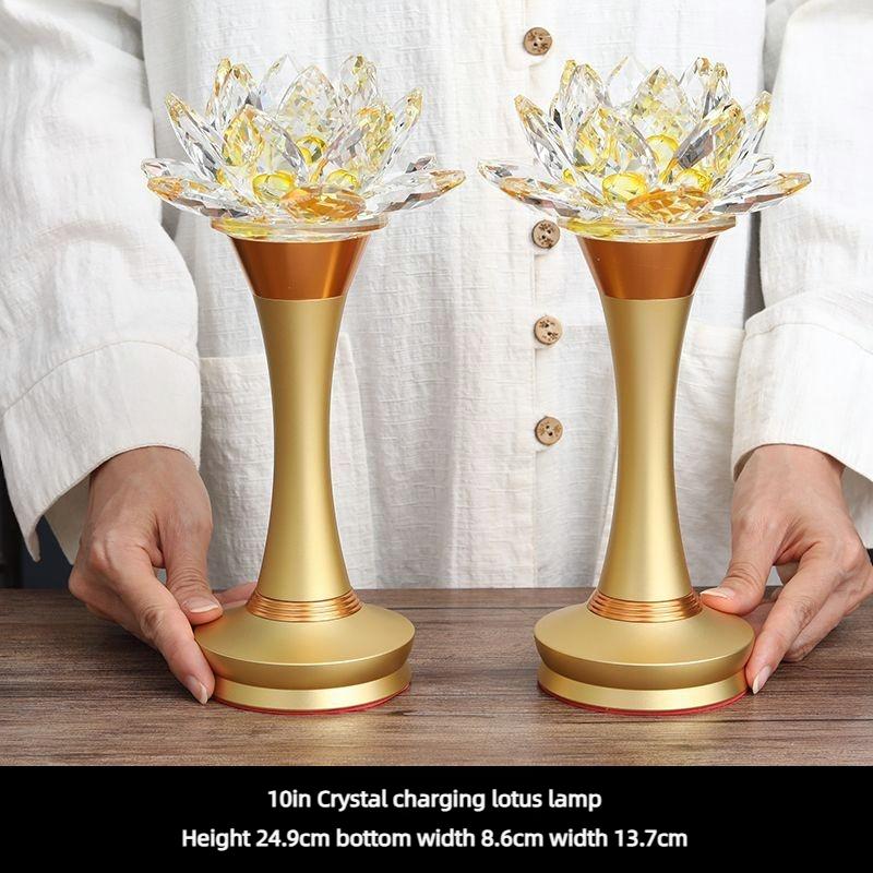 LED rechargeable crystal lotus lamp Buddha lamp long-lasting lamp Buddha lamp Buddha table lamp Buddhist temple lighting home