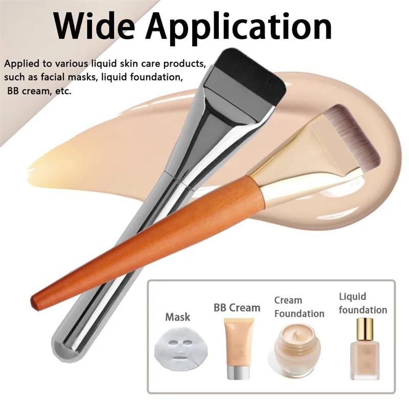 2pcs Ultra Thin Foundation Brush Flat Foundation Brushes Lightweight Thin Face Contour Brush for Liquid Makeup Blending Brushes