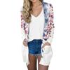 Women's Fashion Casual Comfort Floral Print Mid-Length Cardigan Jacket