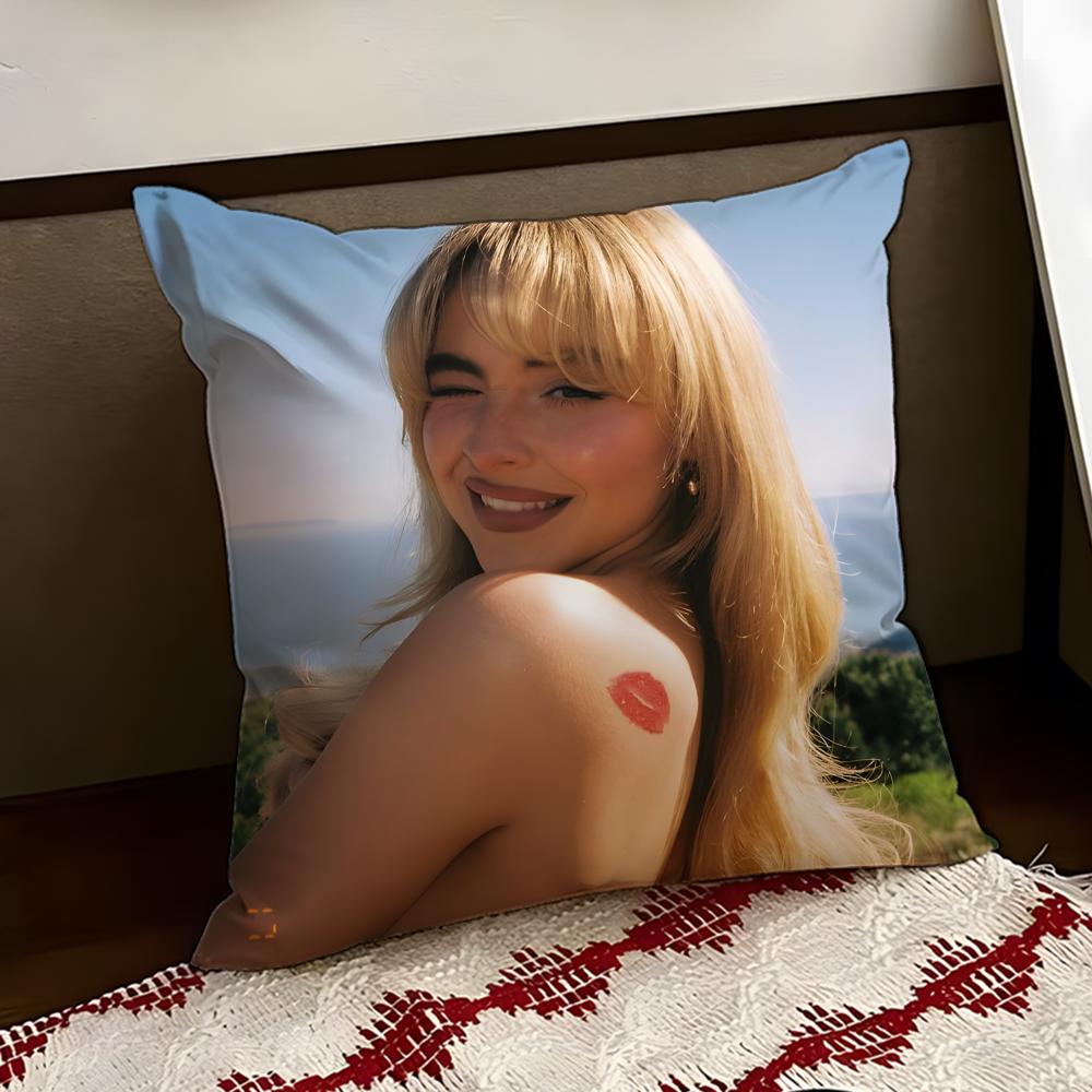 Sabrina Singer CCarpenter Cushion Cover Reversible Soft Durable Pillow Cover Home Car MultiScene Use for Daily Comfort