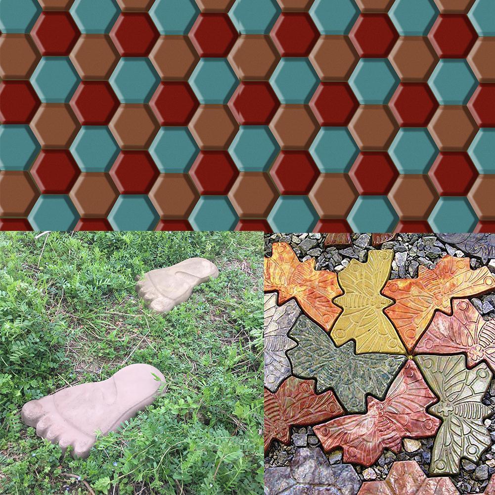 

Cement Brick Paving Pavement Mold Concrete Mould DIY Manually Road Concrete Walk Path Maker Supplies for Home Garden hexagon