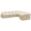 VidaXL Salon de Jardin avec Coussins 10 pcs, Canapés de Terrasse, Ensemble de Meubles de Patio, Mobilier d'Extérieur, Beige 3221907