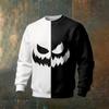 Men's Halloween Print Crewneck Sweatshirt Long Sleeve Casual Pullover for Parties