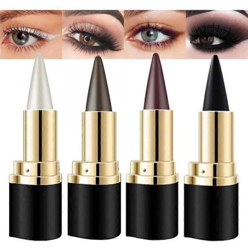 4PCS Black Gel Eyeliner Stick, Eyeliner Pencil Waterproof Smudge Proof Eyeliner Pen, Face Paint Stick Halloween Makeup Set for Women