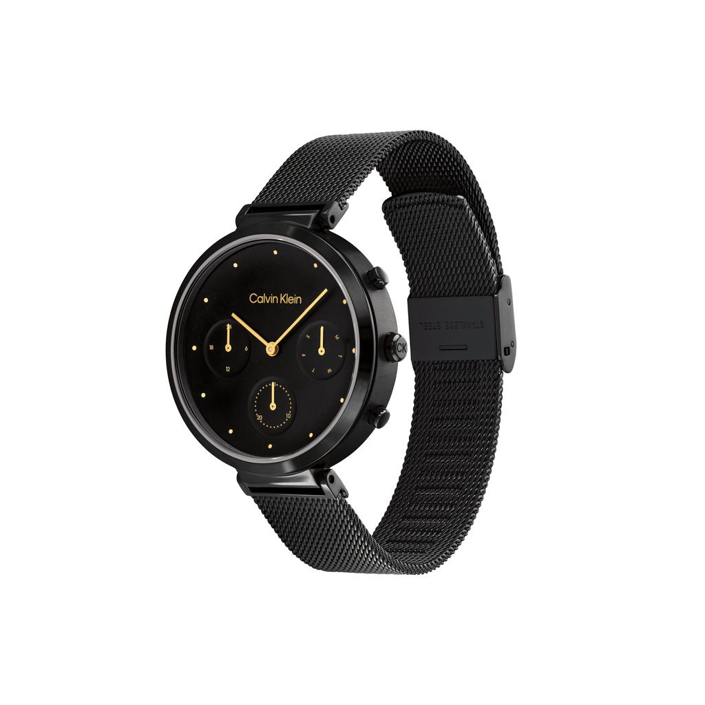 Calvin Klein Quartz Watch 36Mm Black Dial Minimalist Design Women watches Silver 25200288-GJ