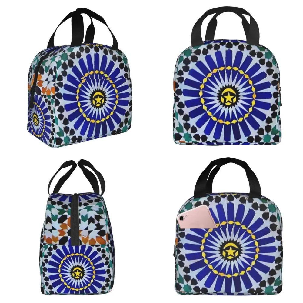 Arabic Tiles Moroccan Mosaic Insulated Lunch Bag for Kids School Cooler Thermal Food Box Tote Portable Lunch Boxes Container