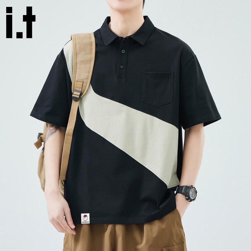 CHOCOOLATEit Men s Color Block Short Sleeve Polo Shirt L