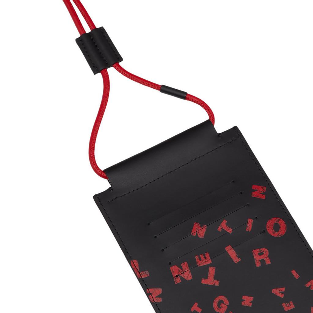 Valentino Amore Print Micro Logo Leather Phone Bag Men Bags Black WY2P0-T13TSZ-0SM