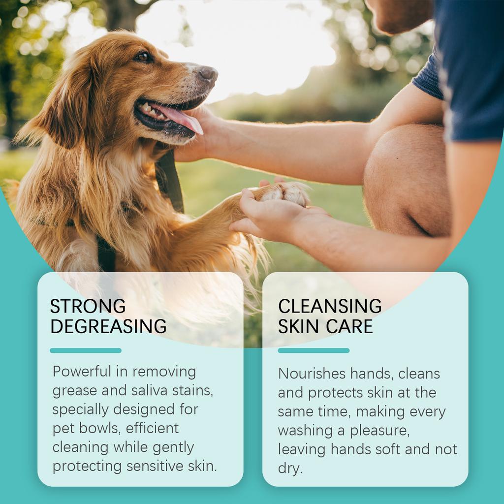 Pet Food Bowl Cleaner Mousse 150ml Mild Formula Protects Against Oil Ordor and Black Chin