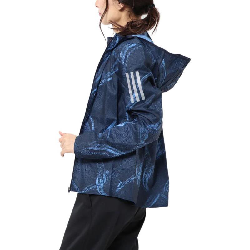 adidas W Own The Run Hooded Zip Long Sleeve Jacket Women Jacket Navy-Blue DZ2011