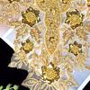 Heavy Industry Beaded Sequins Flowers Gold Clothing Patches Accessories Stage Performance Clothing Collar Decoration Cloth Stickers