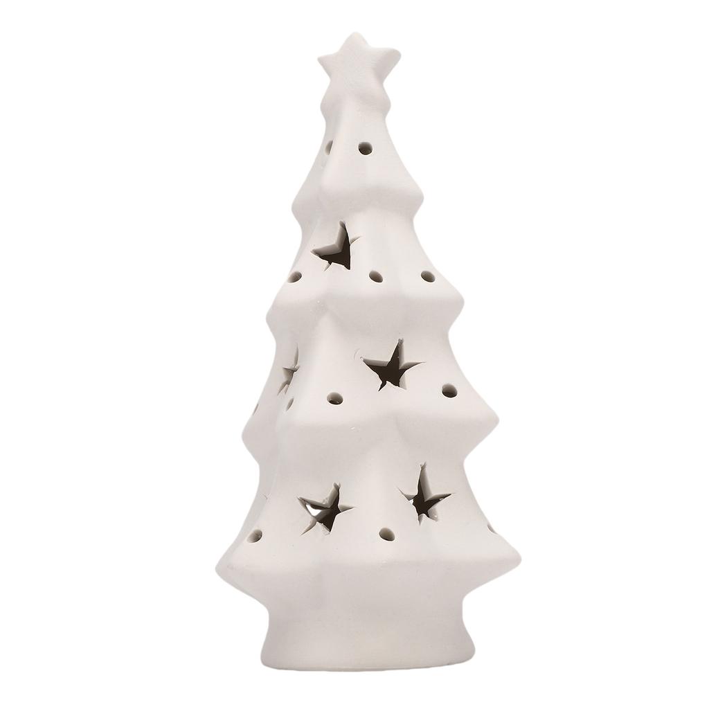 Lysende keramisk juletre   Opplyst juletrefigur Batteridrevet for Hjem Bordplate Juledekorasjon