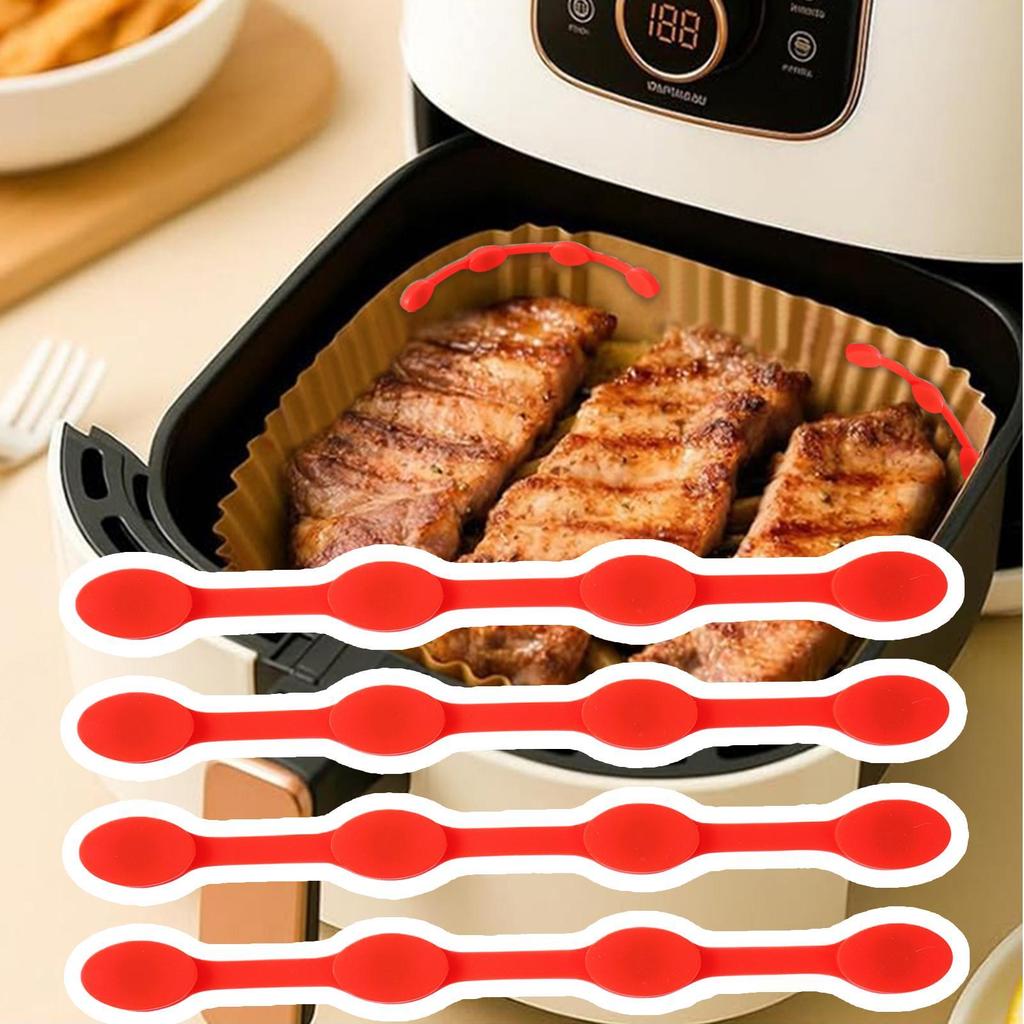 Air Fryer Magnets Clips Magnetic Air Fryers Secure Silicone Holder High-temperature Resistant Air Fryer Paper Holding Down Locks