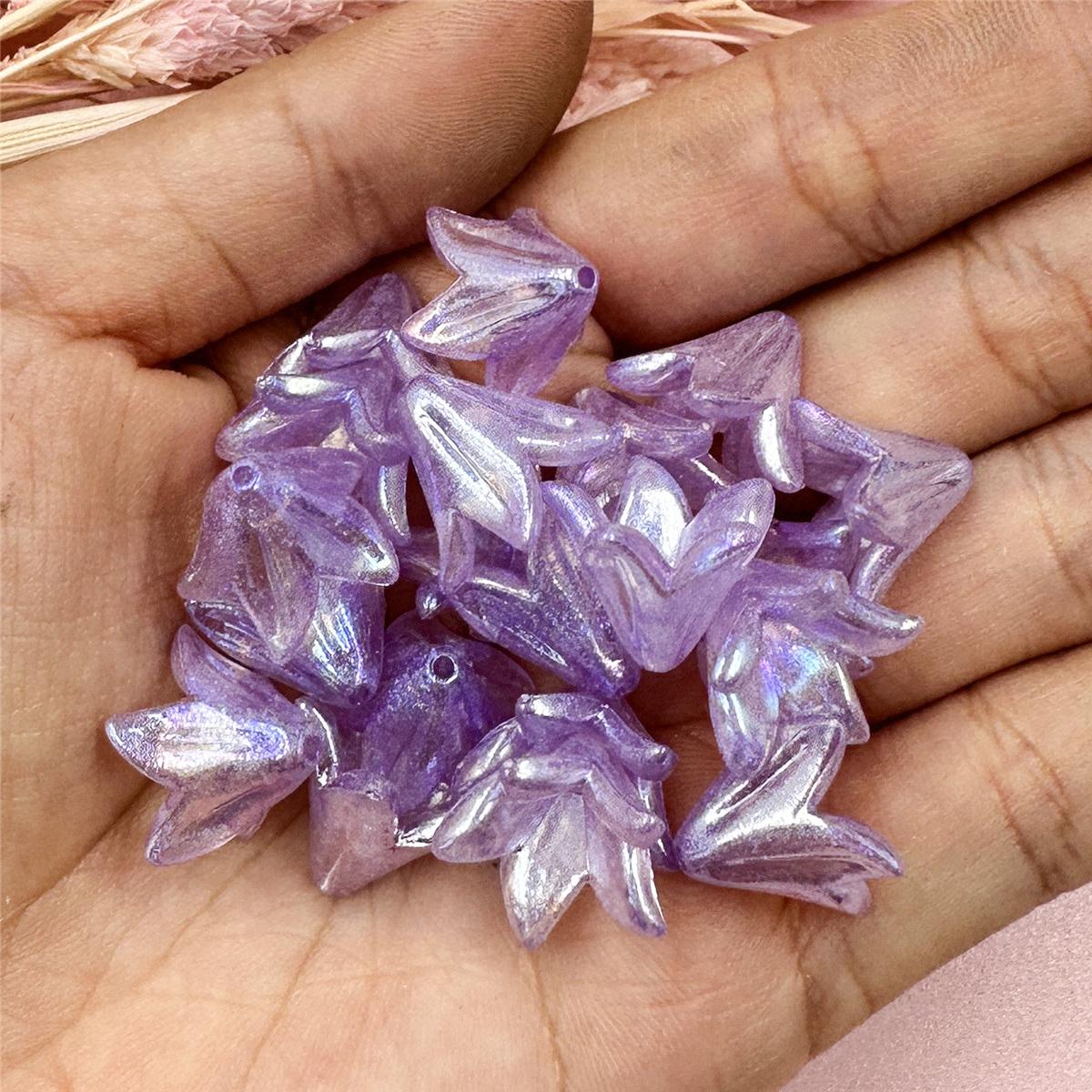 

20 шт. 16*11,5 мм акриловые макаронные цветочные бусины «сделай сам», заколка из бисера, украшение, аксессуар, материал фиолетовый