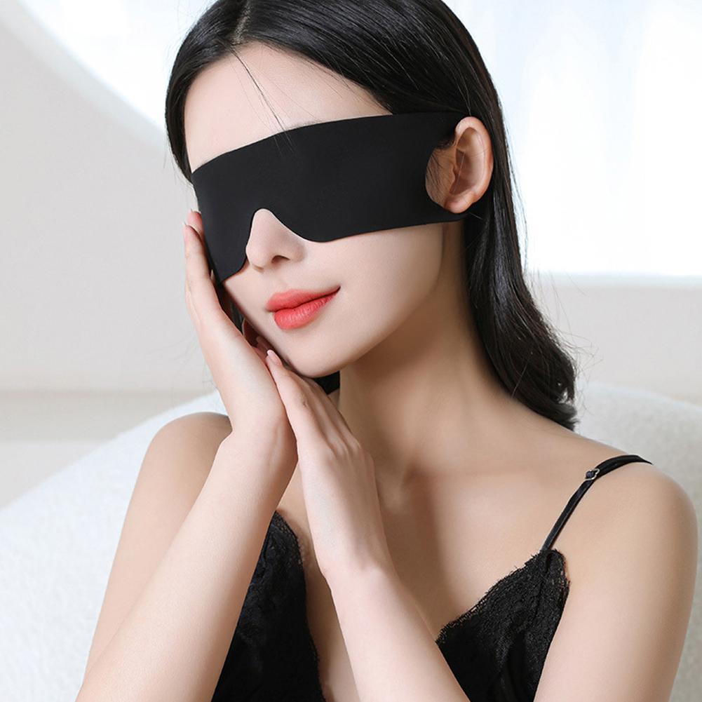 Light Blocking Portable Thin Ice Silk Eye Mask for Summer Travel Sleeping Blindfold with Ear Hanging Strap Unisex Eye Patch