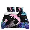 Three-Piece 3D Quilt Cover Digital Printing Mermaid Kit Double Bedding