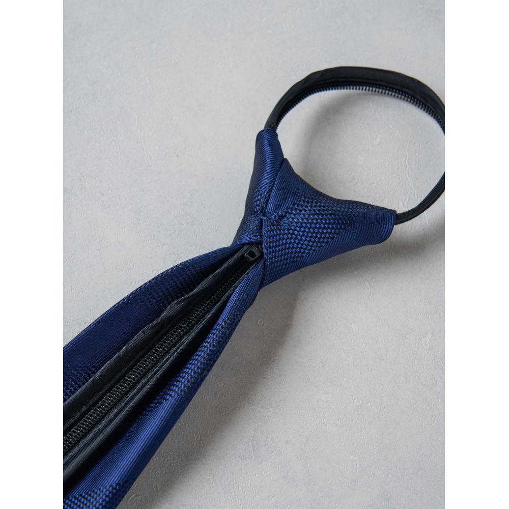 Daiso Zipper Type Oblique Pattern Tie Navy