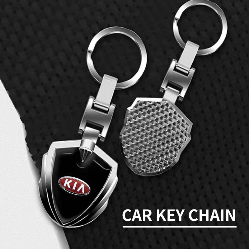 1 Stück Auto 3D Metall Leder Schlüsselanhänger Schlüsselringe Zubehör für Kia Sauer CUB CEED Cerato Forte K8 K900 Optima Picanto RIO VG Ray EV Venga