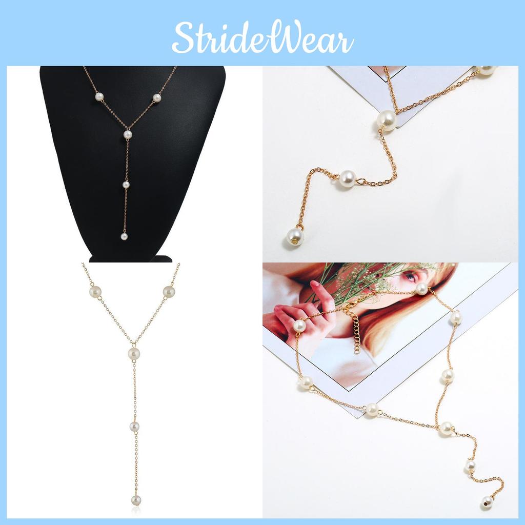 Classic Pearl Chain Necklace For Women With Electroplated Alloy And Water Wave Chain For Gift And Casual Outings