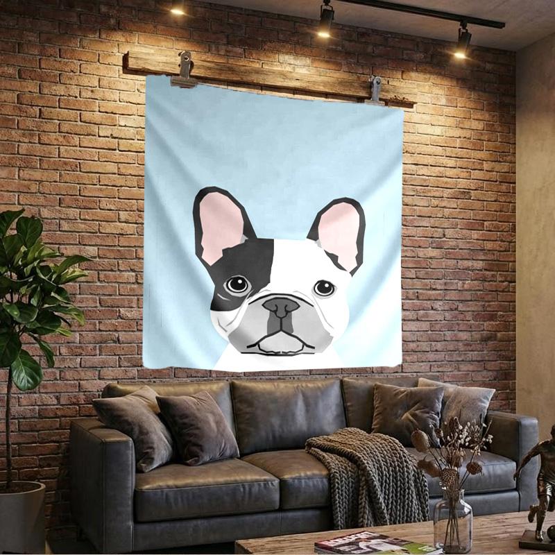 French Bulldog Printed Tapestry, Wall Hanging,Livingroom, dormitory, Large Wall Decor, Fabric Decor Fan Birthday Gifts