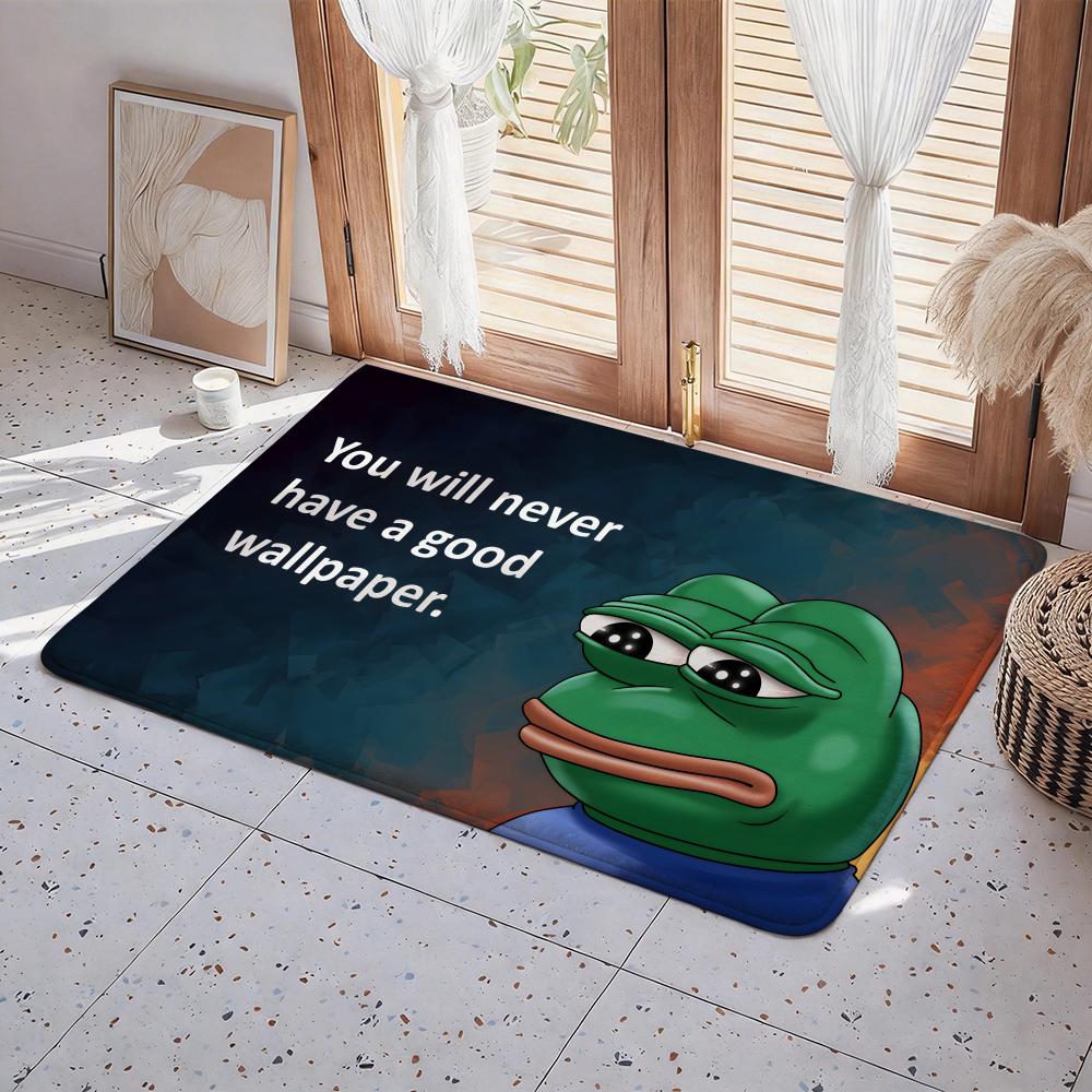 P Pepe The Frog Floor Mat Eco Flannel Doormat Non Slip Odorless Indoor Floor Rug Soft Short Plush Home Mat